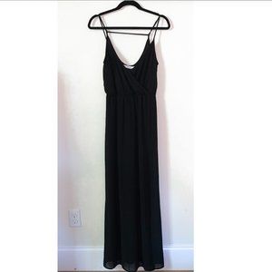 NWT Lush Cross-Front Maxi Dress with Slit in Black